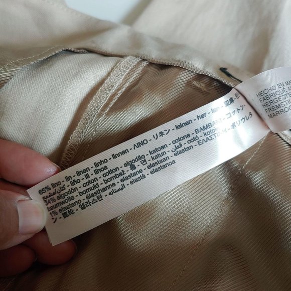 New Massimo Dutti Linen Cotton Blend Flat Pants 10 - Picture 10 of 10